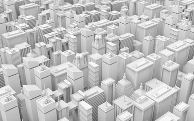 Low poly modern city model. 3D render