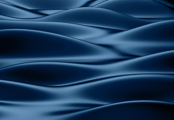 Beautiful Blue Satin Fabric for Drapery Abstract Background. Color Silk Fabric. 3d rendering illustration.