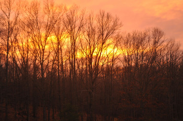 Fototapeta na wymiar West Virginia Sunset january