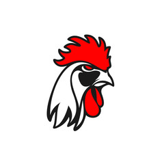 Rooster Logo Designs Concept, Chicken Head Mascot Logo Designs 