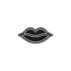 vector lips illustration - kiss icon, red lipstick - love icon. vector mouth