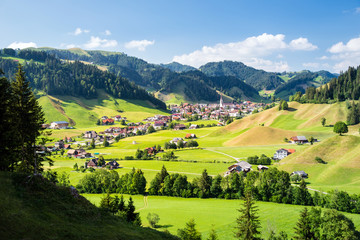 Eschholzmatt, a village in the Entlebuch UNESCO in the canton of Lucerne, Switzerland, Europe 