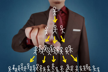 Pyramid Scheme in Business Concept