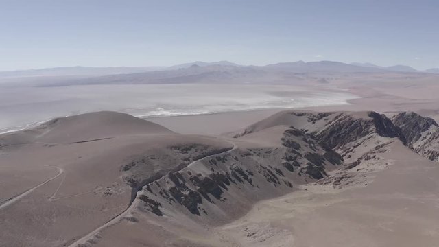 Aerial, Vista del Llullaillaco, Salar de Arizaro, Argentina - native 10 Bit (HLG)