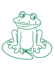wasser seeblatt see blatt pflanze frosch sizend süß niedlich lustig comic cartoon clipart froschkönig kröte