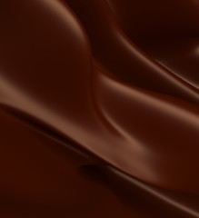 Abstract Dark Chocolate Background. Beautiful Satin Fabric for Drapery Abstract Texture. Brown Silk.