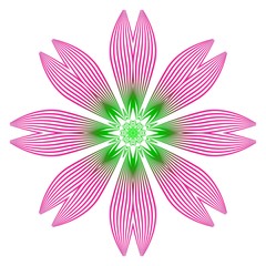 Round Pattern Flower Mandala. Circle Floral Ornament. Decorative Illustration.