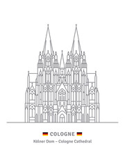 Obraz premium Cologne Cathedral Vector illustration