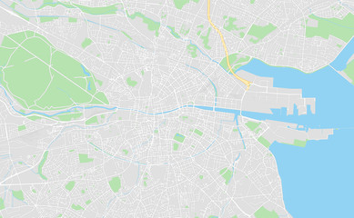 Obraz premium Dublin, Irlandia, mapa do druku