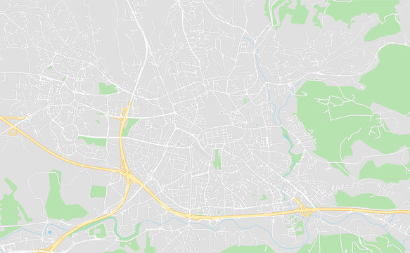Aix-en-Provence, France, printable map