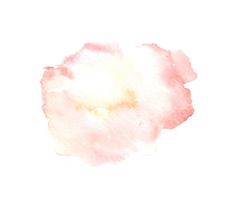 Watercolor hand-painted pastel pink abstract splash illustration on white background