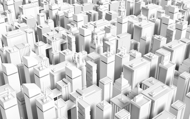 Low poly modern city model. 3D render