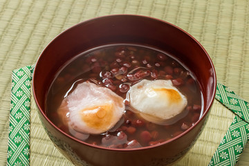おしるこ　sweet red bean(adzuki)  japanese sweet soup 
