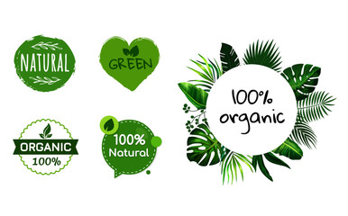 Set of organic labels