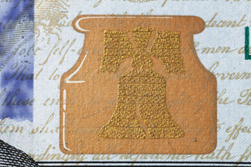 fragment of dollar bill