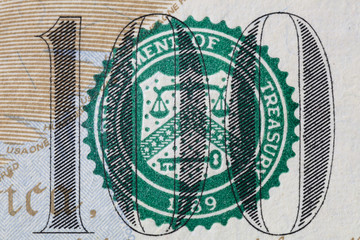 fragment of dollar bill