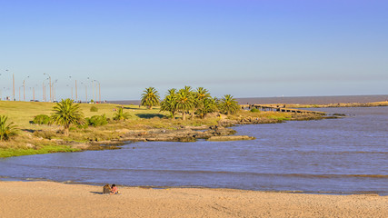 Montevideo Boardwalk at Sunset Time