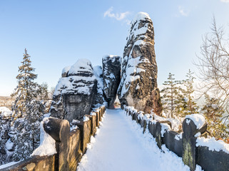 Bastei-brug in de winter