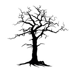 Dry Tree Silhouette, Isolated Image - Vector Illustration