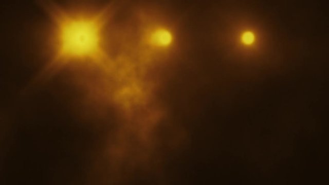 Gold Triple Stage Lights and Smoke VJ Loop Background