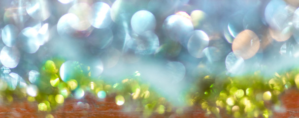 Abstract festive  light blue background with  bokeh, luminous_