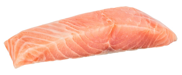 Fillet of trout isolated on white background