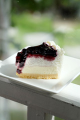 white, piece, blueberry, delicious, plate, dessert, cake, cheese, glass, romantic, coffee, tea, served, background, red, food, fresh, sweet, fruit, slice, cream, baked, bakery, blue, cheesecake, light