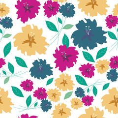 colorful flower seamless pattern