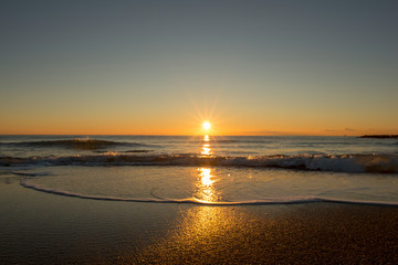 Sunrise on a beach in Denia, Alicante