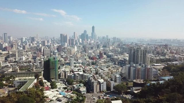 Aerial view of the city in Qijin Kaohsiung