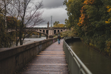 man on bridge