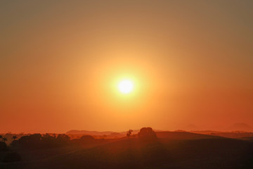 Obraz premium por do sol campo