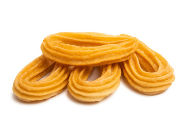 spanish cookies churros isolated