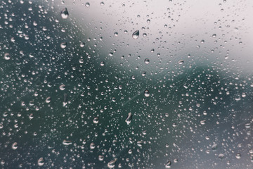 water drop in a window glass