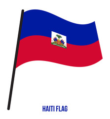 Haiti Flag Waving Vector Illustration on White Background. Haiti National Flag.