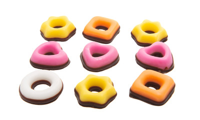 Naklejka premium cookies in fruit glaze isolated