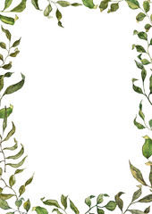 Floral frame in watercolor