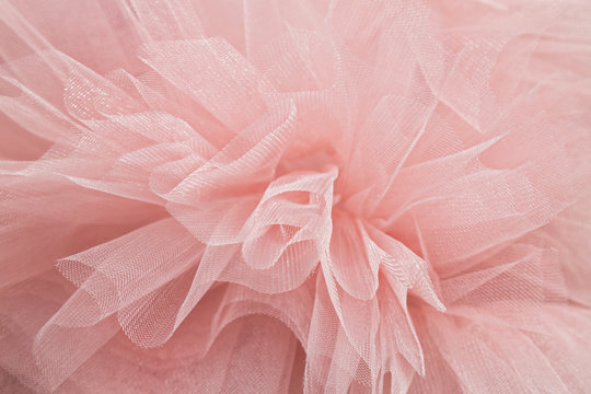 bunch of powdery pink tulle in the form of a flower