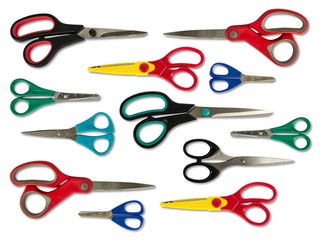 Colorful scissors isolated