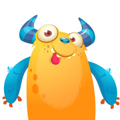 Fat and lazy cartoon monster illustration