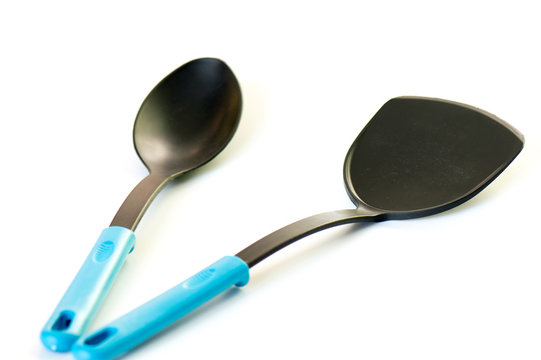 Kitchen utensils equipment on white background isolation