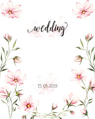 Watercolor floral template