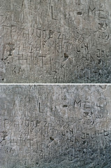 inscriptions on the wall