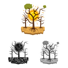 Vector illustration of natural and disaster symbol. Collection of natural and risk stock vector illustration.