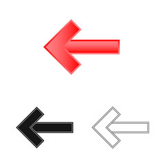 Vector illustration of element and arrow icon. Set of element and direction stock symbol for web.