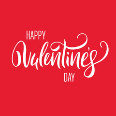 Fototapeta premium Happy Valentines Day Hand Drawing Vector Lettering design.