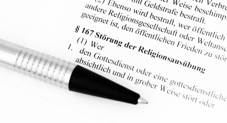Störung der Religionsausübung Strafgesetzbuch