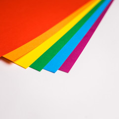 abstract background, lgbt community flag from sheets of rainbow colors