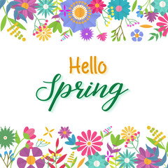 Fototapeta na wymiar Hello spring. Spring Background. Spring design background with abstract beautiful colorful flower. Vector illustration. Wallpaper. flyers, posters, brochure, voucher discount.