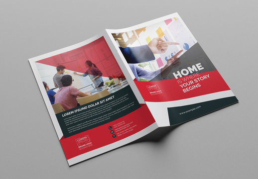 Red and White Business Brochure Layout